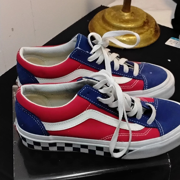 Vans Kids Red and Blue Sneakers - Picture 2 of 6